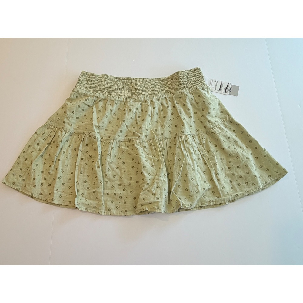 BP Nordstrom Sage Green Ditsy Floral Smocked Tiered Mini Skirt Womens Medium NWT